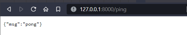 ping response from the server